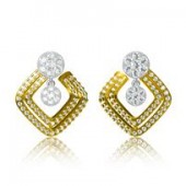 Designer Earrings with Certified Diamonds in 18k Gold - ERM10105W